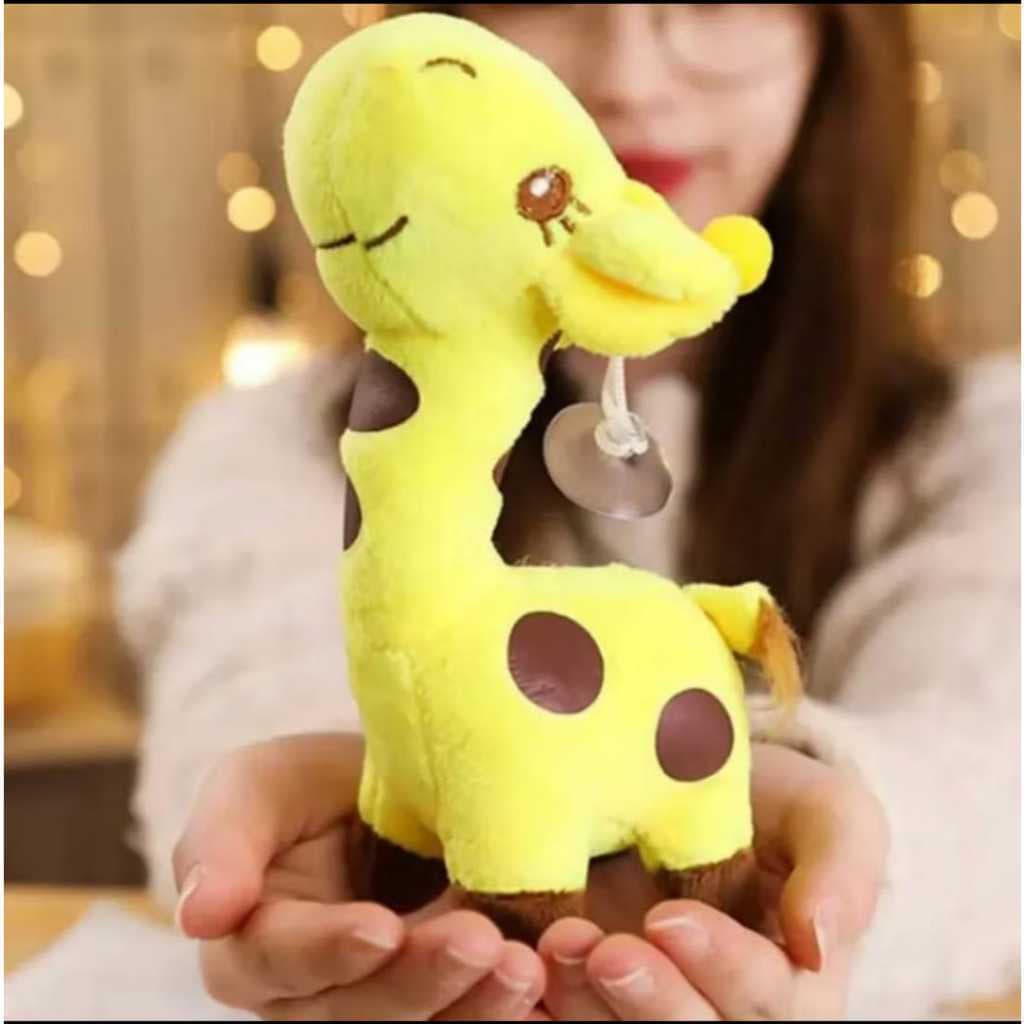 Girafa de Pelucia Linda e Fofinha 18cm com Ventosa