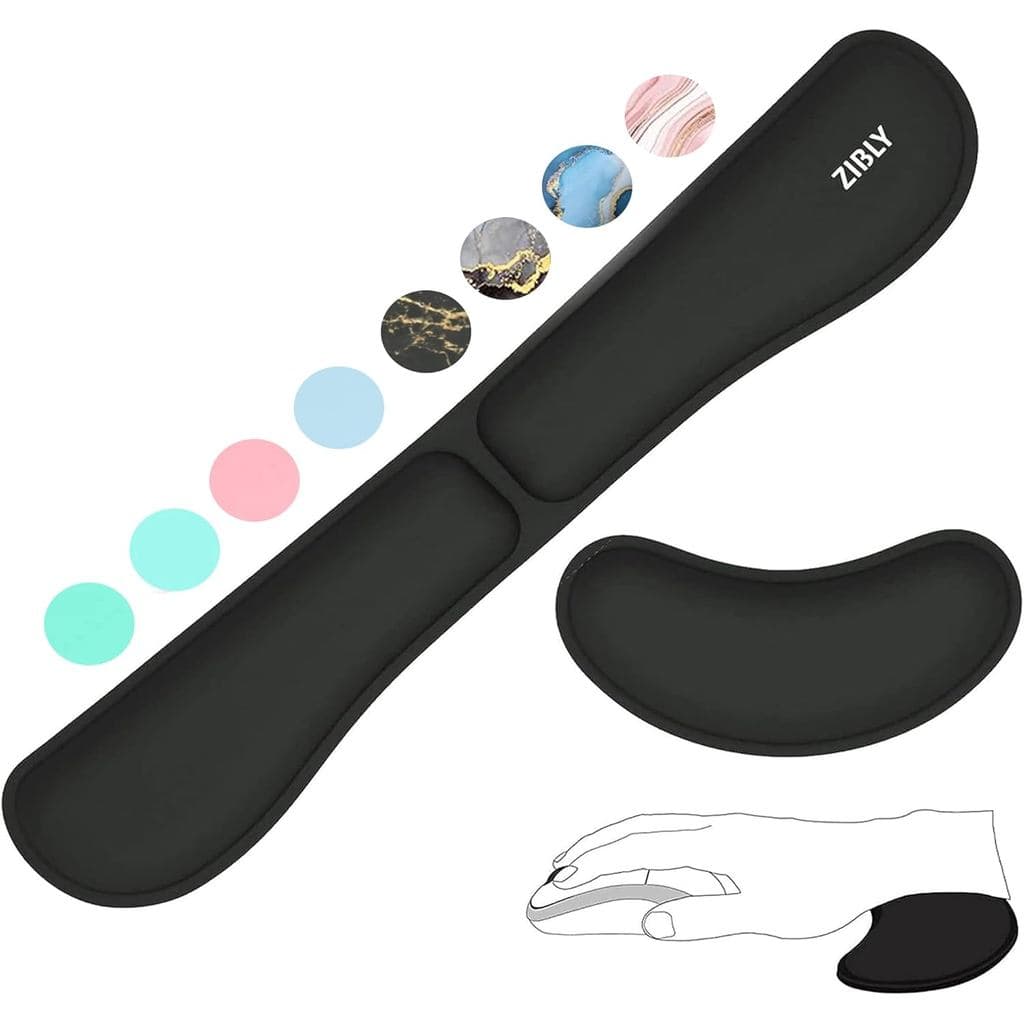 Conjunto de Descanso de Pulso para Teclado ZIBLY - Almofada Ergonômica Antiderrapante para Pulso - Digitação Fácil - Esp