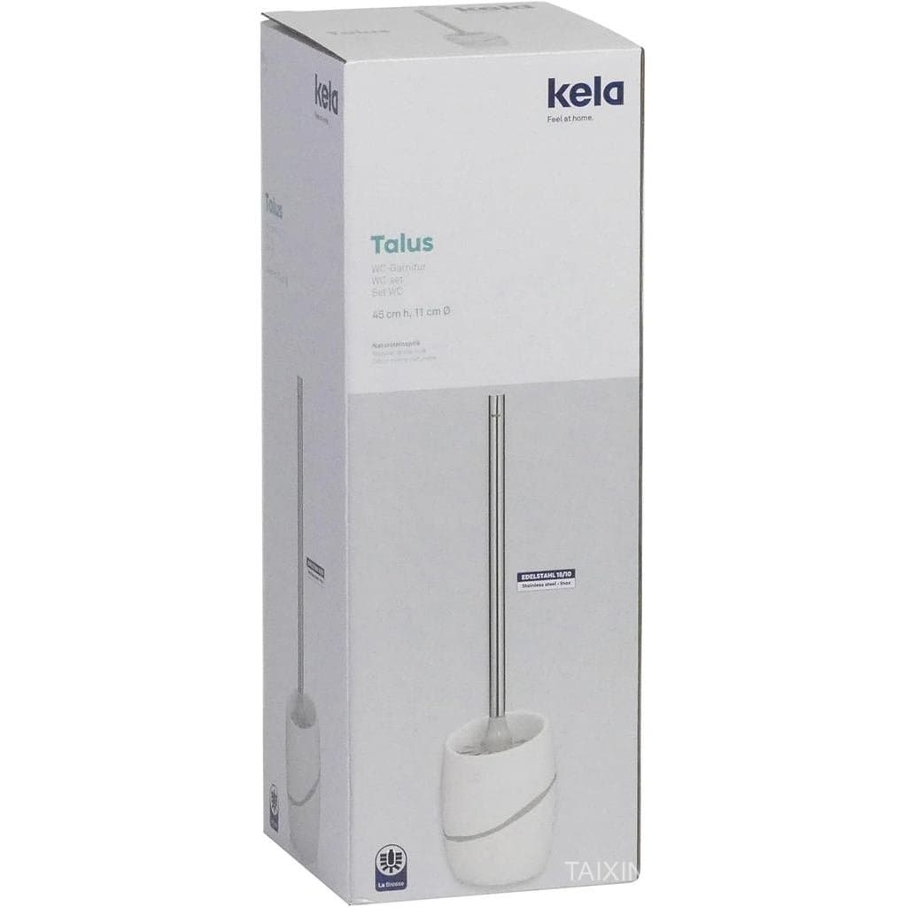 Conjunto de Escova Sanitária kela, Poliresina, Branco, 11x11x45cm