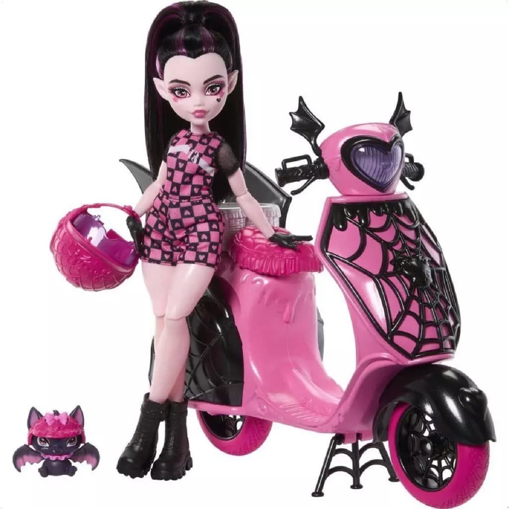 Monster High Boneca Draculaura Com Scooter