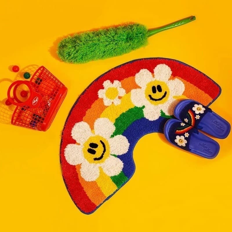 Capacho Macio Antiderrapante-Tapete Fofo Brilhante Para Decoração De Casa