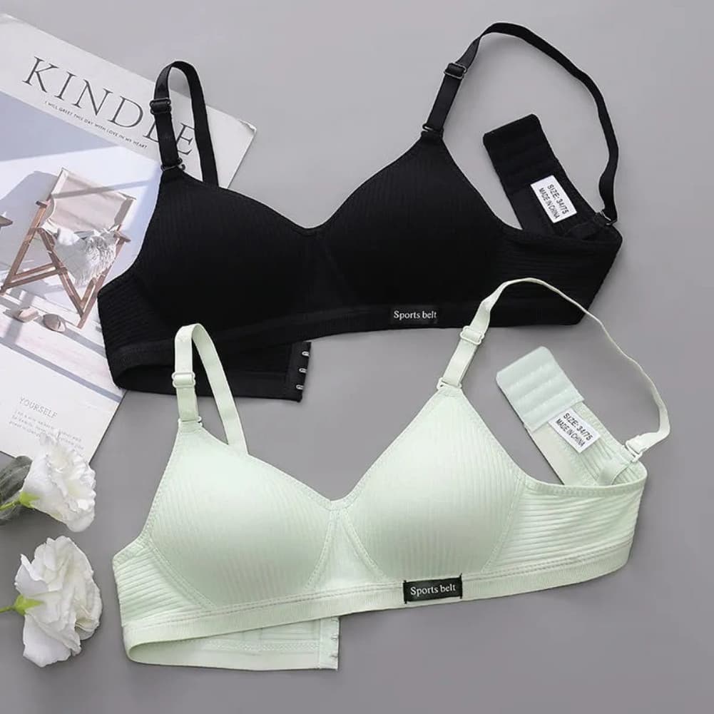 Sutiã esportivo confortável sem costura Push-Up roupa íntima de algodão ajustável para mulheres