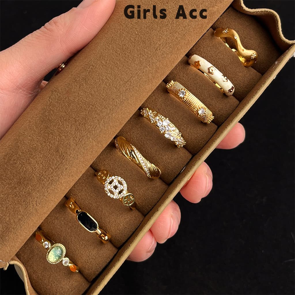 Anel de dedo indicador de alta qualidade nicho Retro estilo tribunal anel elegante estilo Medieval anel feminino