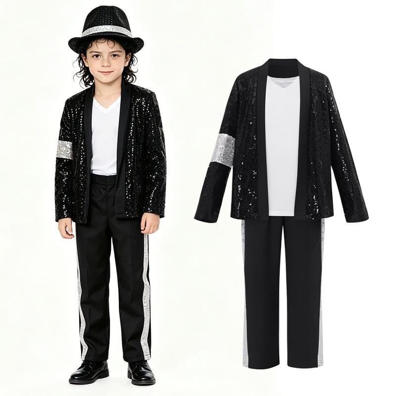Halloween Jackson cos crianças Mike imitação cos traje torneira dança MJ dança desempenho traje de dança infantil