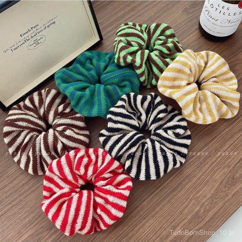 Elástico de cabelo feminino elegante, acessório coreano da moda para o outono e inverno, scrunchie de estilo europeu com