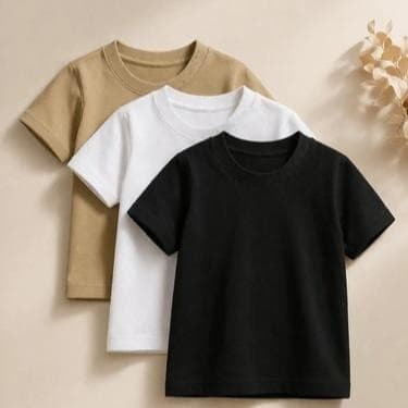 Kit 3 Camisetas Infantil Unissex 100% Algodão Confortável