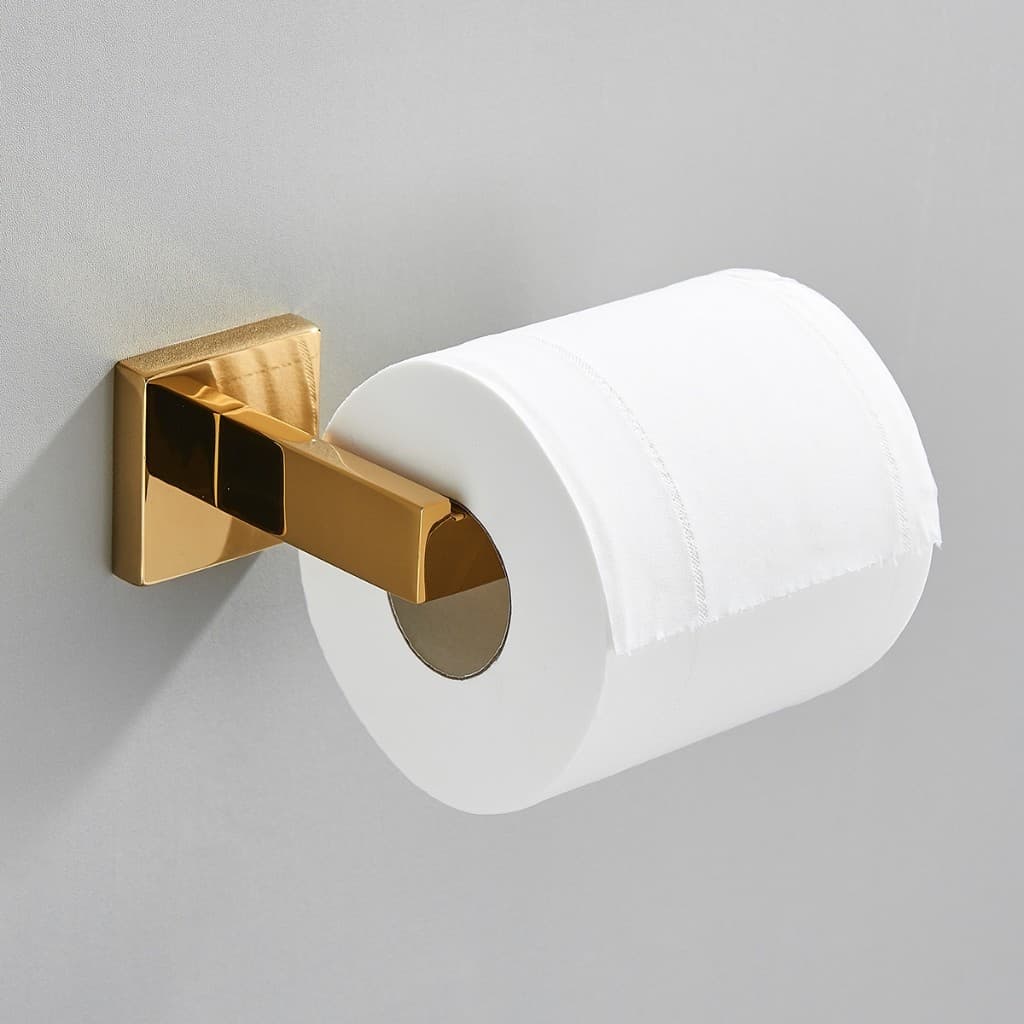 Suporte De Papel Higiênico Para Banheiro Em Ouro Brilhante