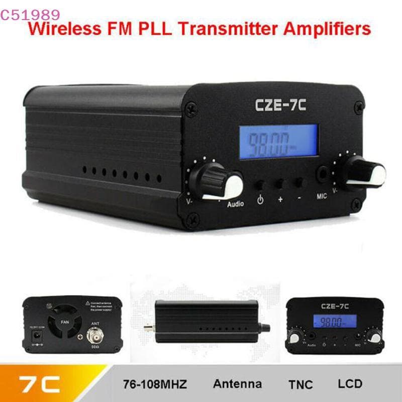 [kaan] Transmissor FM De Áudio Estéreo 1W/7W Mini Estação PLL De Transmissão De Rádio 76MHz-108MHz BR