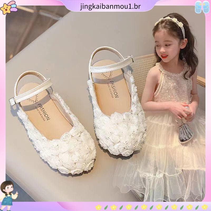 Meninas Baotou sandálias moda versão coreana tridimensional flor princesa sapatos menina fragrância princesa sandálias m