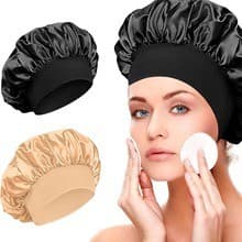 Lenço elástico alto de aba larga, touca de banho para cuidados com os cabelos, touca de cetim para cuidados femininos