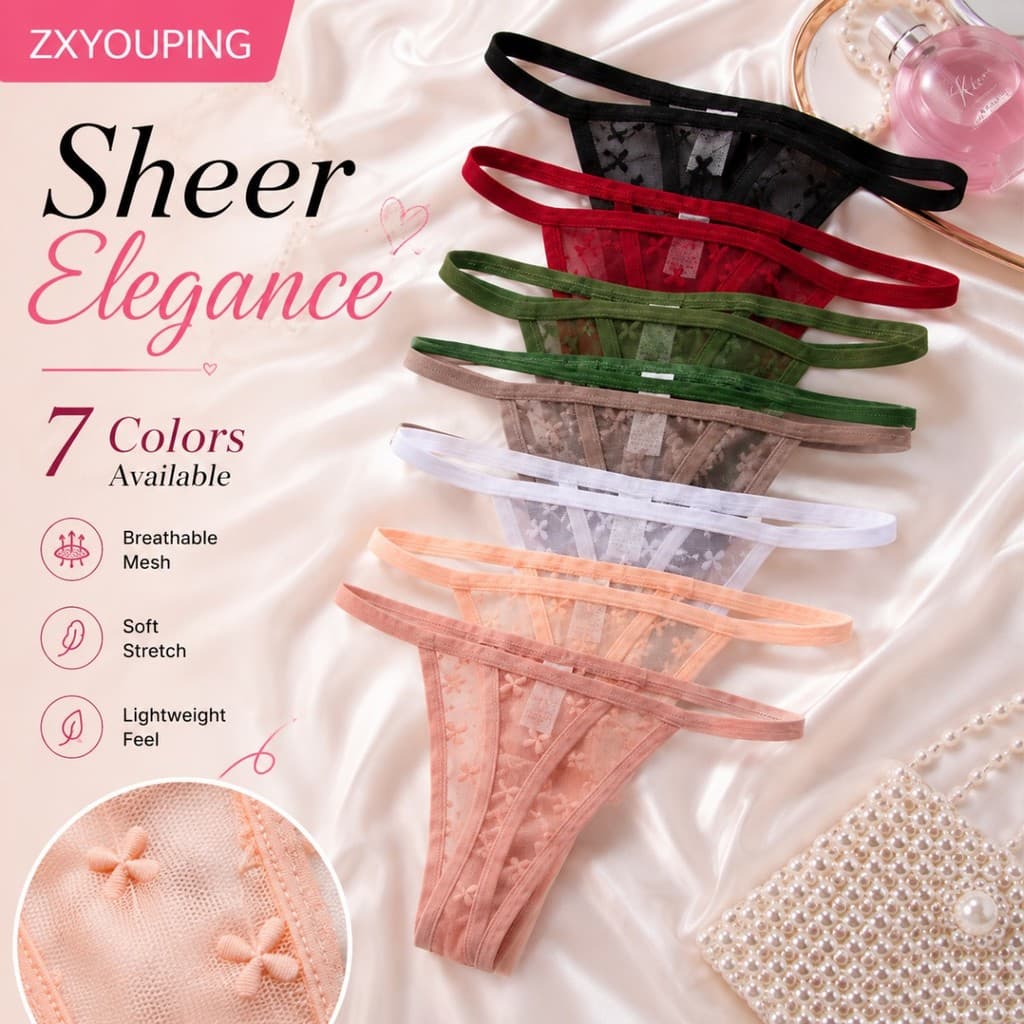 3 Pçs Pura Floral Bordado Tanga Feminina Malha Macia Respirável Cinta Fina Calcinha De Renda Sem Costura Leve Roupa Inte