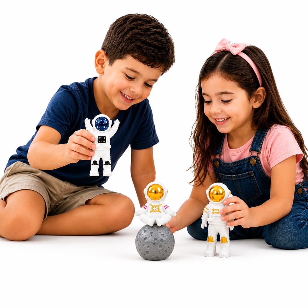 Kit Boneco 3 Astronautas  Explorador Espacial Brinquedo Infantil
