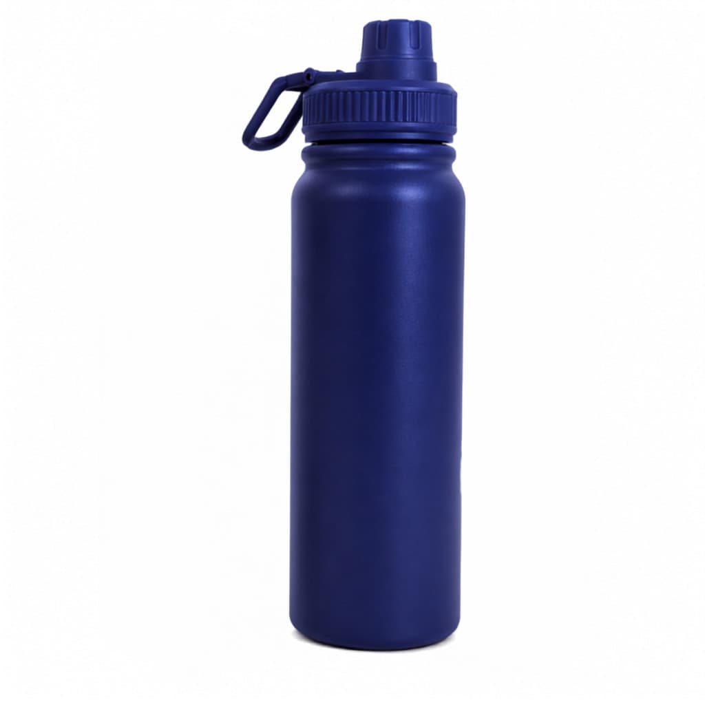 Garrafa Termica Inox 800ml Esportiva Parede Dupla - Quente 12h Frio 24h Trilha Gym Azul Marinho