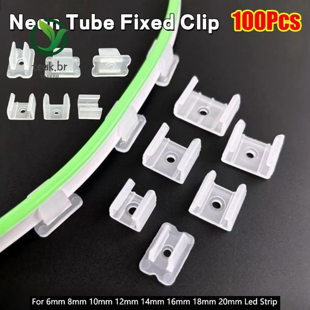 TEABR 100 Unidades De Clipes Fixos De Tira De LED , Fivela De Montagem De Luz De Suporte De Lâmpada De 8-20 Mm , COB Fle
