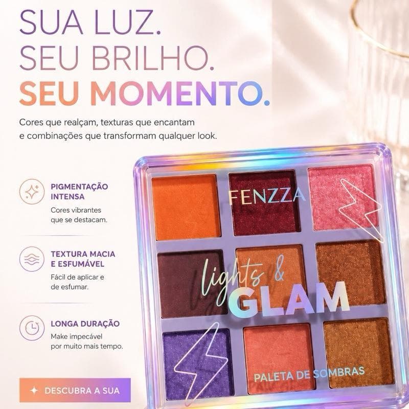 Paleta de Sombras Lights E Glam da Fenzza