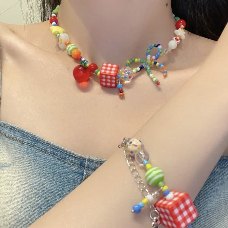 Feliz Estrela Fruta Charme Gargantilha Pulseira Para Borboleta Pingente Jóias Acessório Único Fri