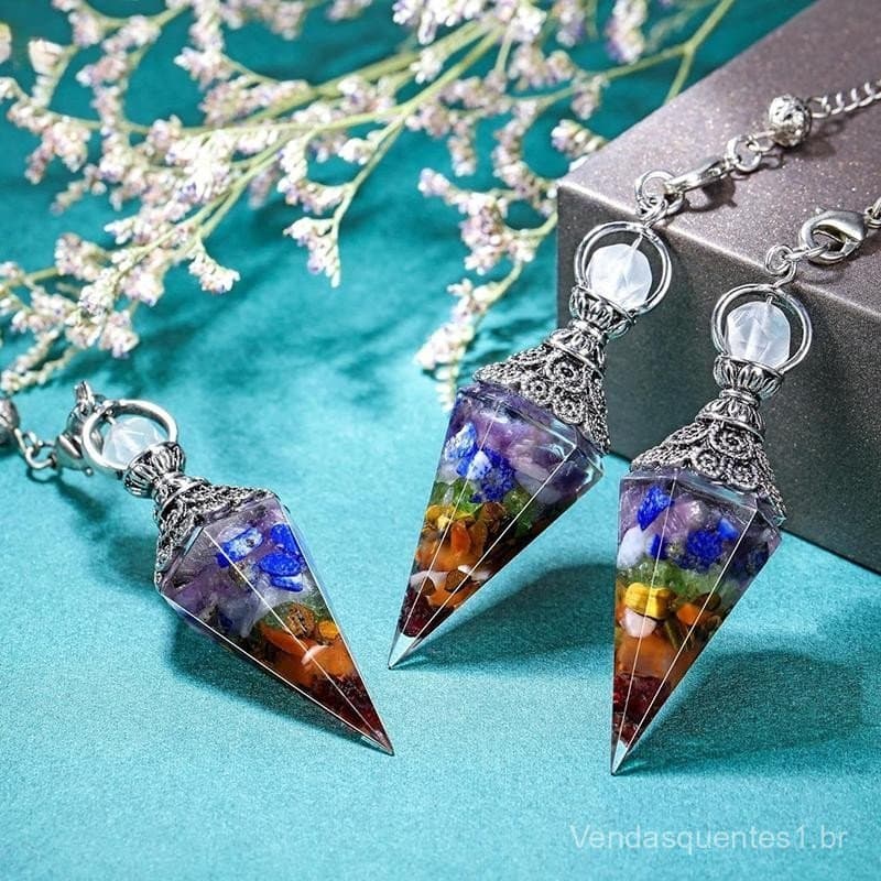 Natural 7 Chakra Cura Cristais Pêndulo Para Radiestesia Adivinhação Quartzo Pedra Pêndulos Antigo Reiki Pingente Jóias