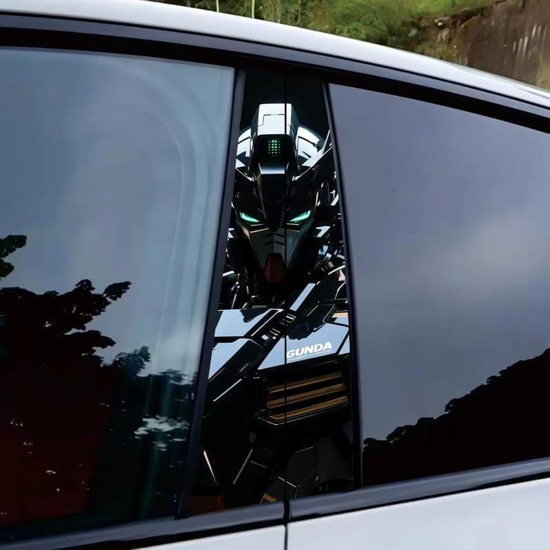Adesivo de carro decoração Universal DIY corte Gundam Mecha coluna central do carro adesivo pintado janela personalidade