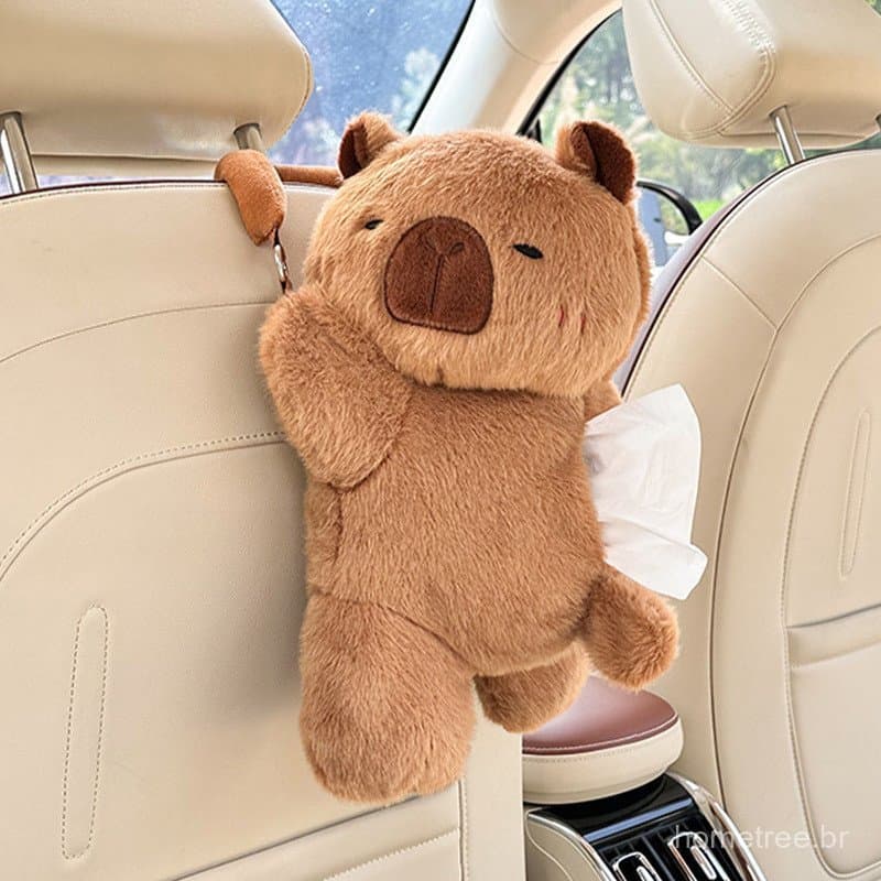 Porta Lenços Pelúcia Capivara - Carro Decoração