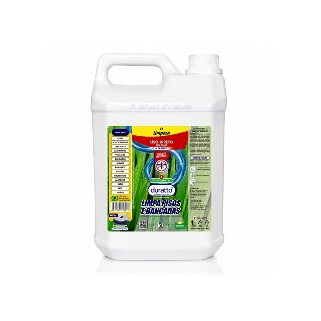 Limpa Pisos e Bancadas com Citronela Duratto 5 Litros
