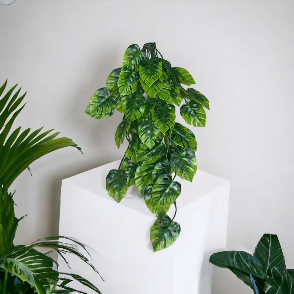 Buquê Pendente Costela de Adão Grande Artificial Suculenta Planta Parece Natural Flores Artificiais decoração