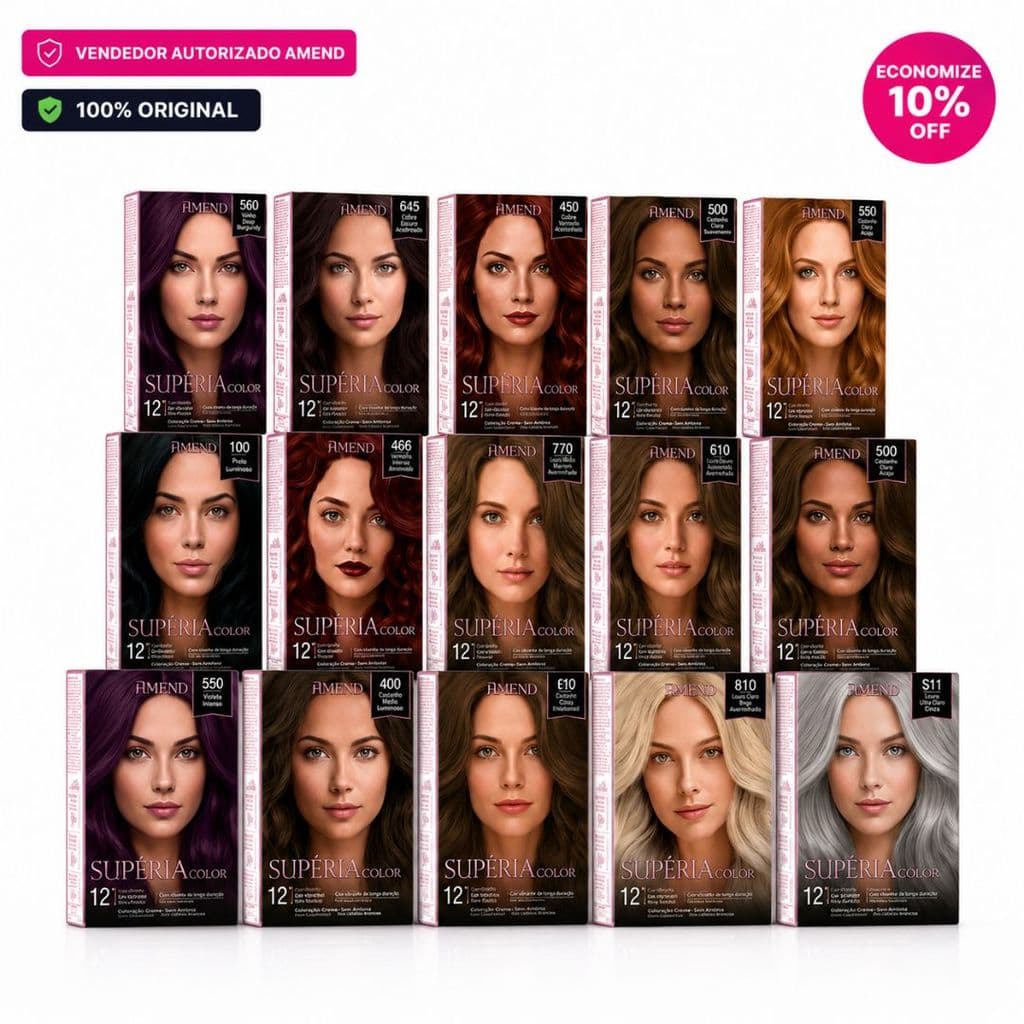 Coloração Sem Amônia Amend Cosmetics Superia Color - Escolha a Sua Cor