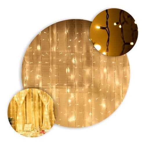 1x Cortina 300 Leds 3x2 Metros Festa Casamento Eventos Natal
