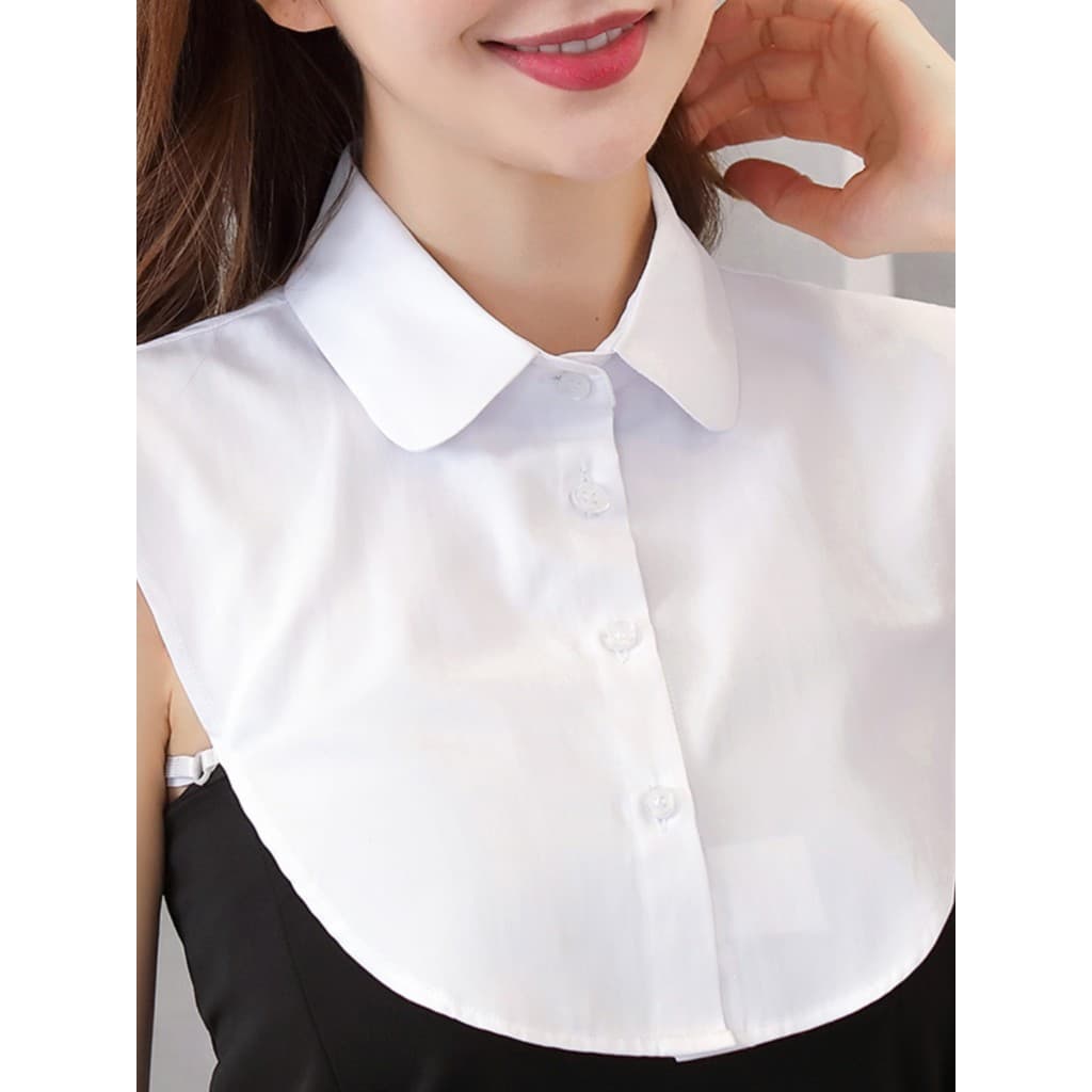 Colar falso feminino All-Match colar falso camisa colar de algodão decorativo gola em torno do pescoço gola quadrada col