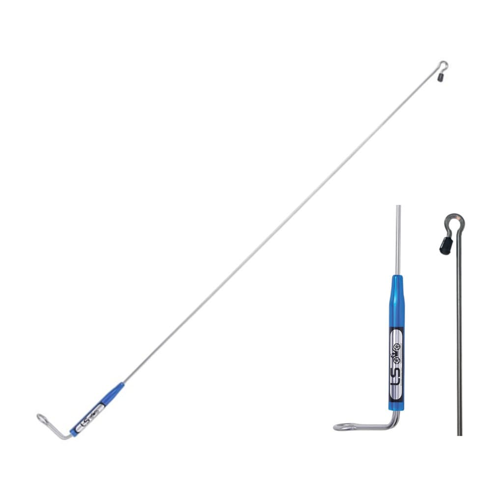 Antena Corta Pipa em Aço Inox Cromada Fixa no Retrovisor com Reforço Azul