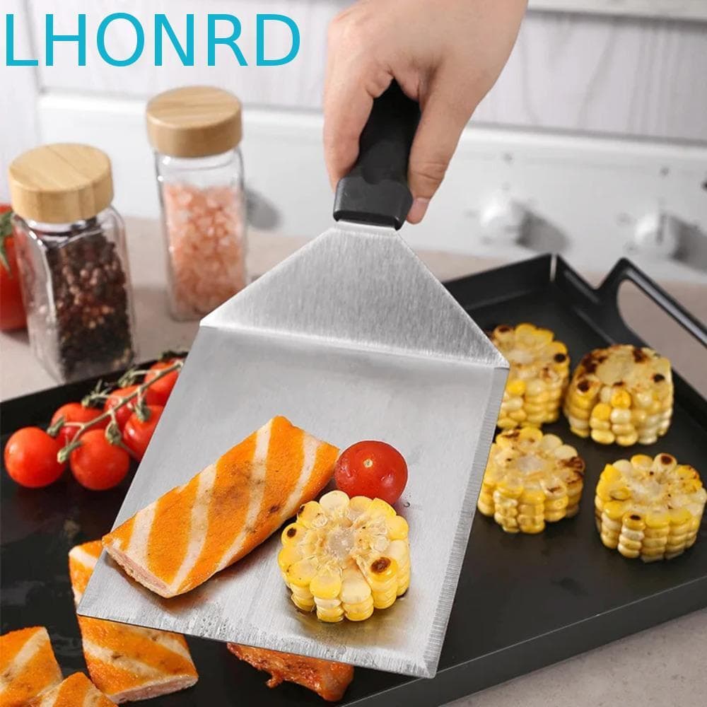Raspador De Panqueca LHONRD , Espátula De Grelha Quadrada/De Cabeça Retangular Bife Com Cabo Anti-Escaldadura