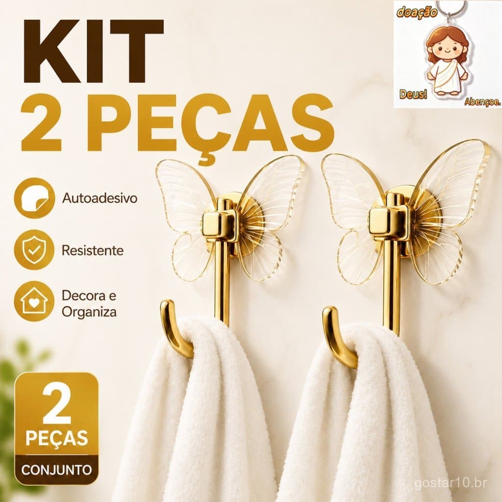 Kit 2/4/8 Gancho Decorativo Borboleta Acrílico De Revestimento Chapéu Cachecol Perfuratriz De Saco De Lenço Suporte De
