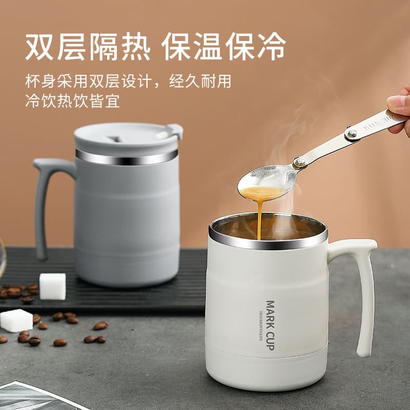 Copo térmico de aço inoxidável 304, copo de café portátil para escritório em casa, copo térmico para estudantes, impress