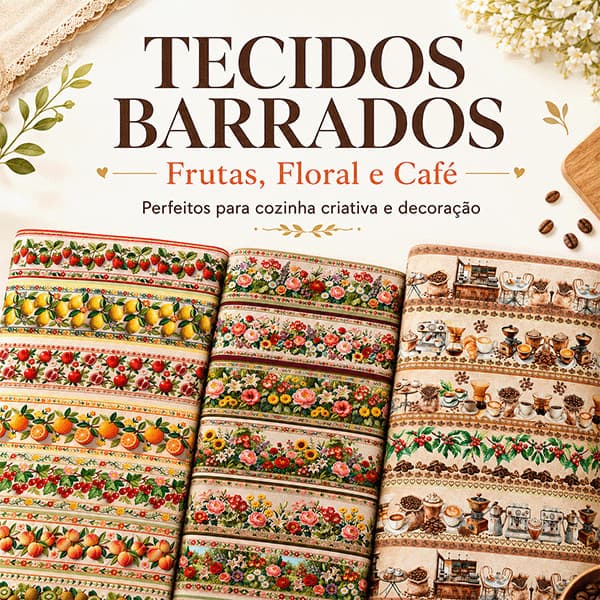 Tecido Tricoline Digital Estampado Barrado Costura Mesa Pano Decoração Prato Cozinha