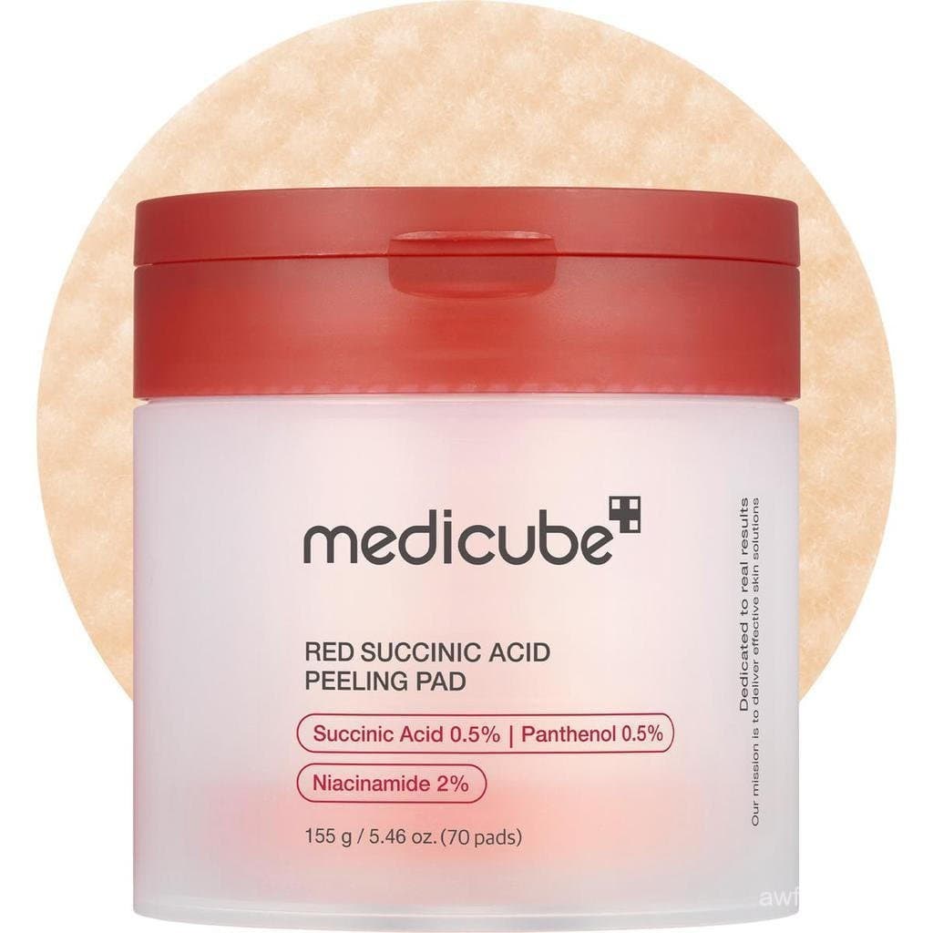 [medicube] Pads de Ácido Succínico Vermelho e Pantenol |    Niacinamida + Ácido Salicílico para Cuidados com a Pele EHG6
