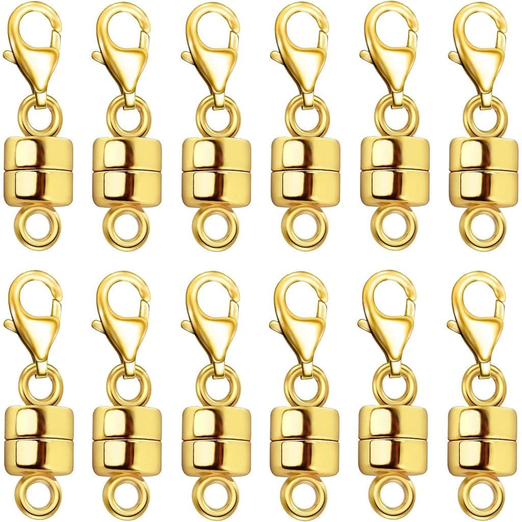 Fecho Magnético para Colar MKCYD com Fecho Lagosta, Fechos Magnéticos de Joias em Ouro 14K e Prata para Extensor de Cola