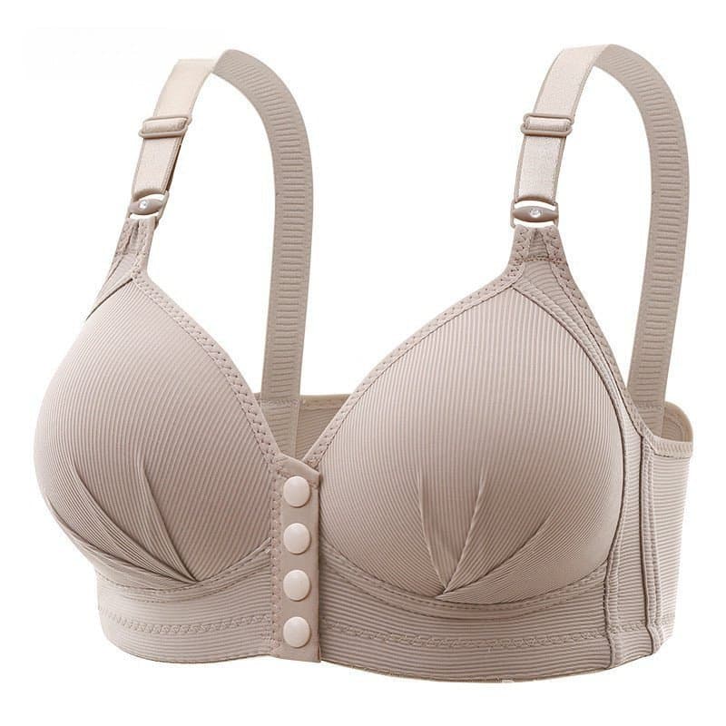 Novo sutiã sem aro de tamanho grande com fecho frontal e efeito push-up, estilo copa A, acessório para o peito HO5W GRUS