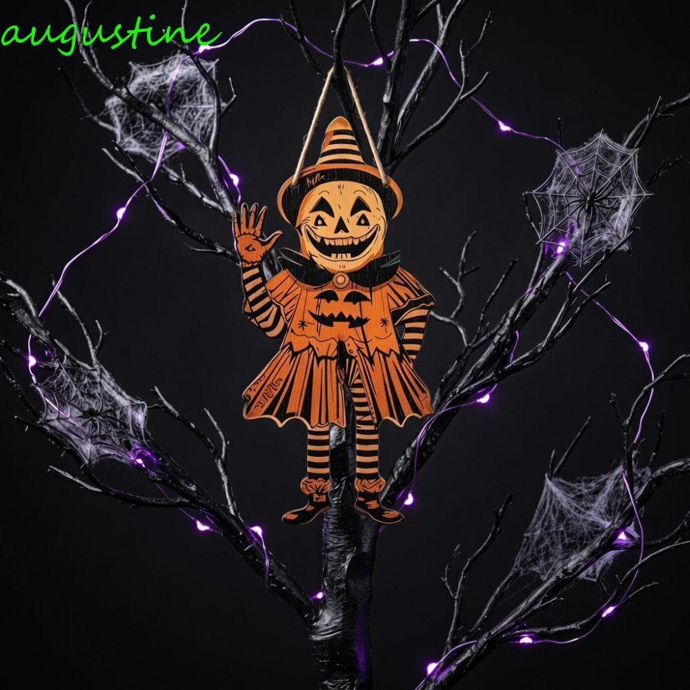 Decorações De Halloween AUGUSTINE , Enfeites De Suspensão De Porta Impressos Em 2D , Placa De Bruxa Engraçada