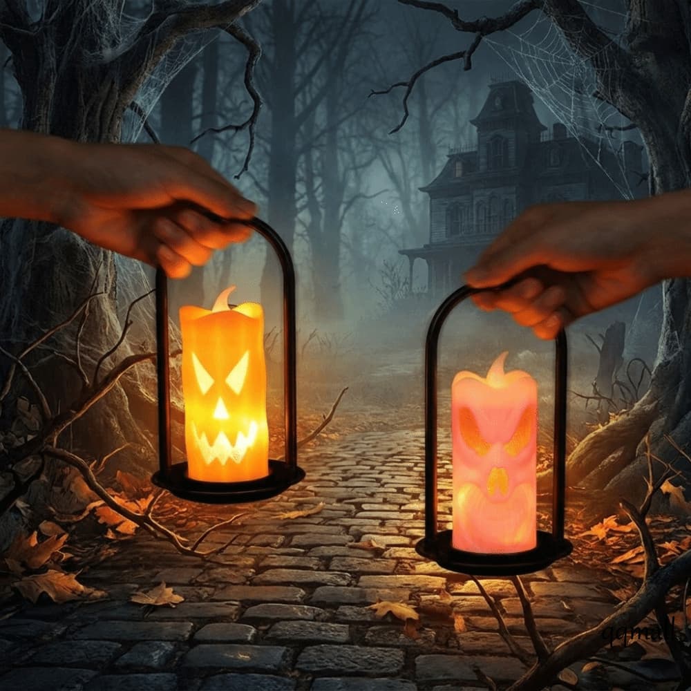 Luz De Vela Portátil MELVIX , Iluminação De Decoração De Halloween De Plástico De Desenho Animado , Eletrônica LED Lumin