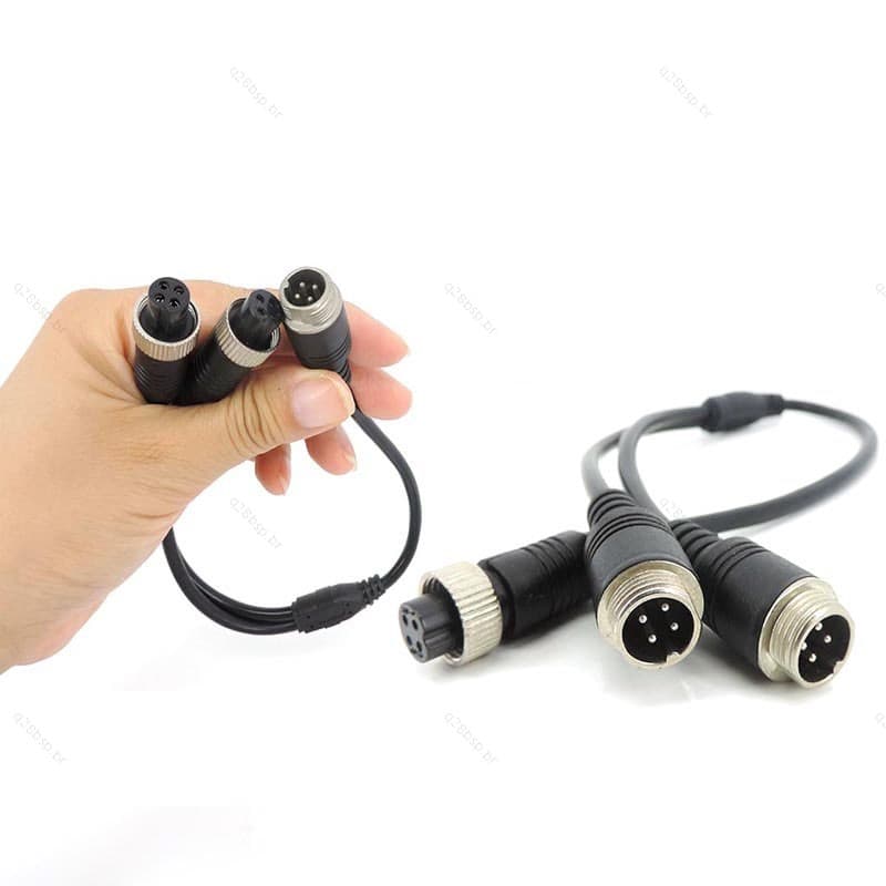 4Pin M12 Cabeça De Aviação Para Macho Fêmea 2 Vias Fio Conector Extensão Y Divisor Cabo BR28B