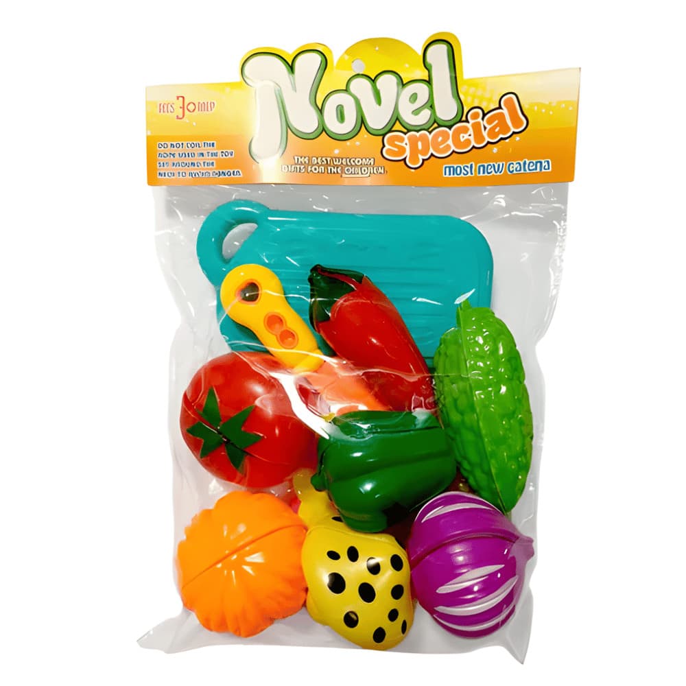 Kit Mini Legumes e Frutas com Velcro c/ 7 Peças - Cores Sortidas  - Top N1