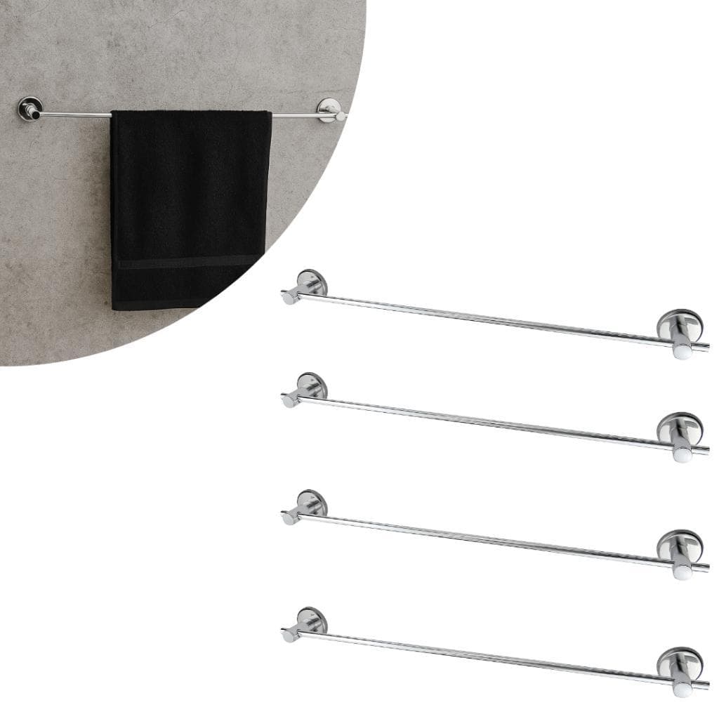 Kit 4 Porta Toalha De Banho Cromado de Metal Para Banheiro