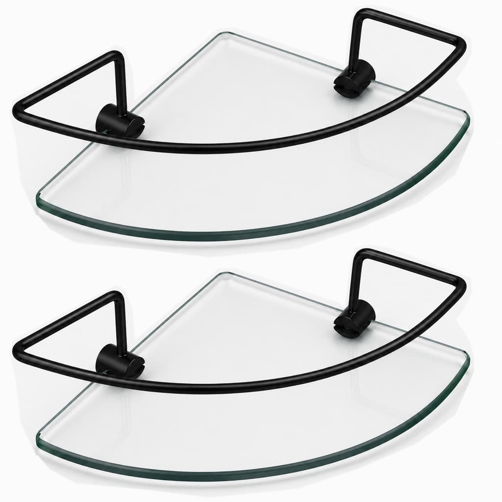 Porta Shampoo Para Banheiro Suporte De Vidro 6mm Incolor Canto Cristal Anti Ferrugem KIT 02 UN