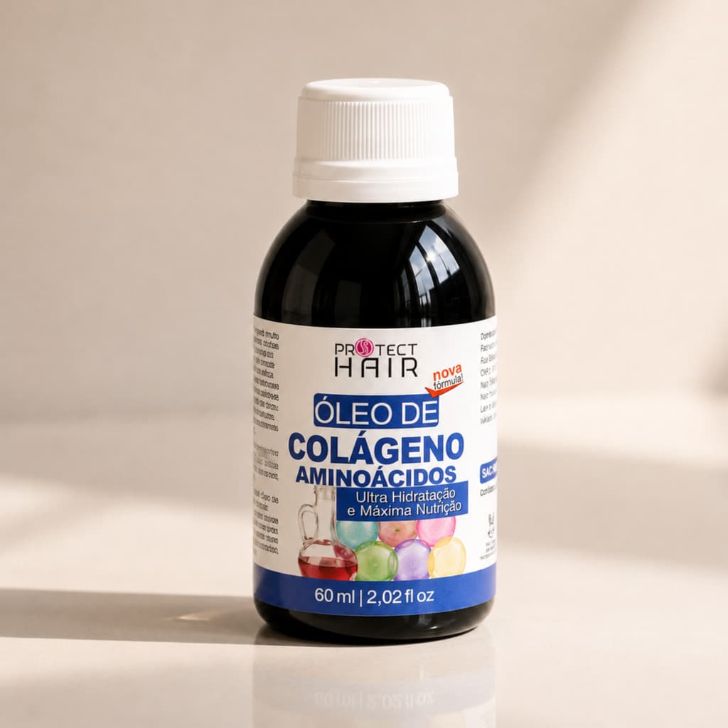 Óleo Vegetal Colágeno e aminoácidos 60ml para umectação capilar Protect Hair
