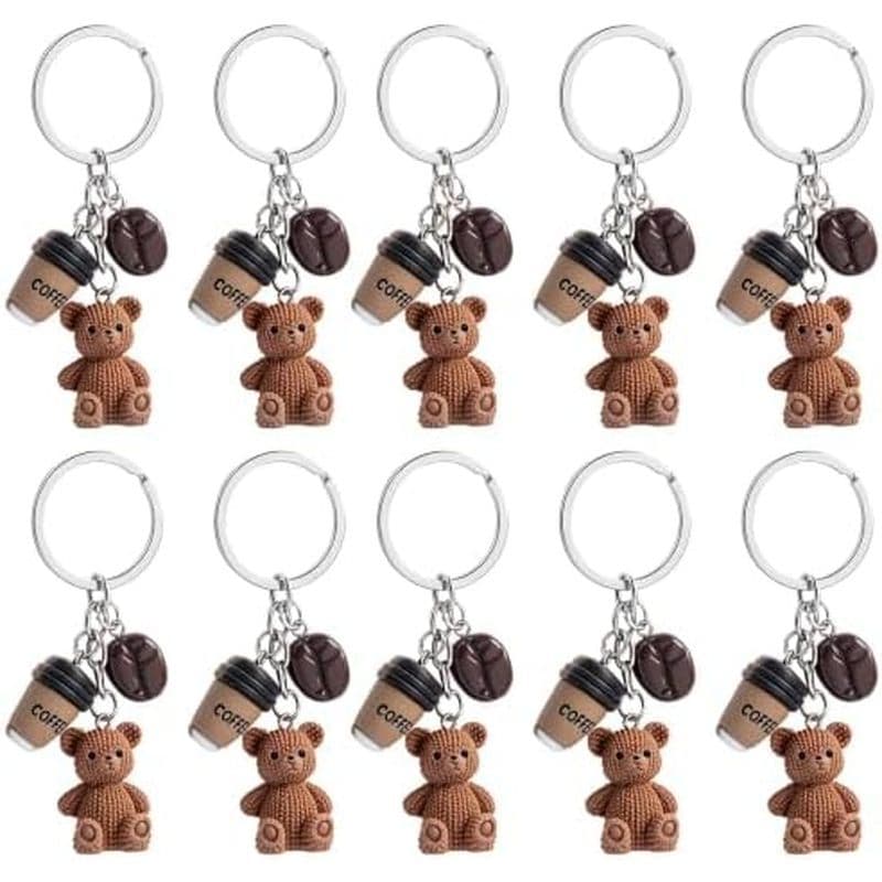 10 Pacotes De Chaveiros De Grãos De Café De Urso Para Suprimentos De Lembrancinhas De Festa