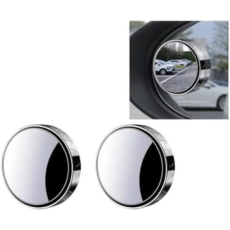 2 Pcs Segurança Condução Grande Angular 360 Graus Ajustável Espelho De Ponto Cego Carro Auxiliar Retrovisor Convexo Quad