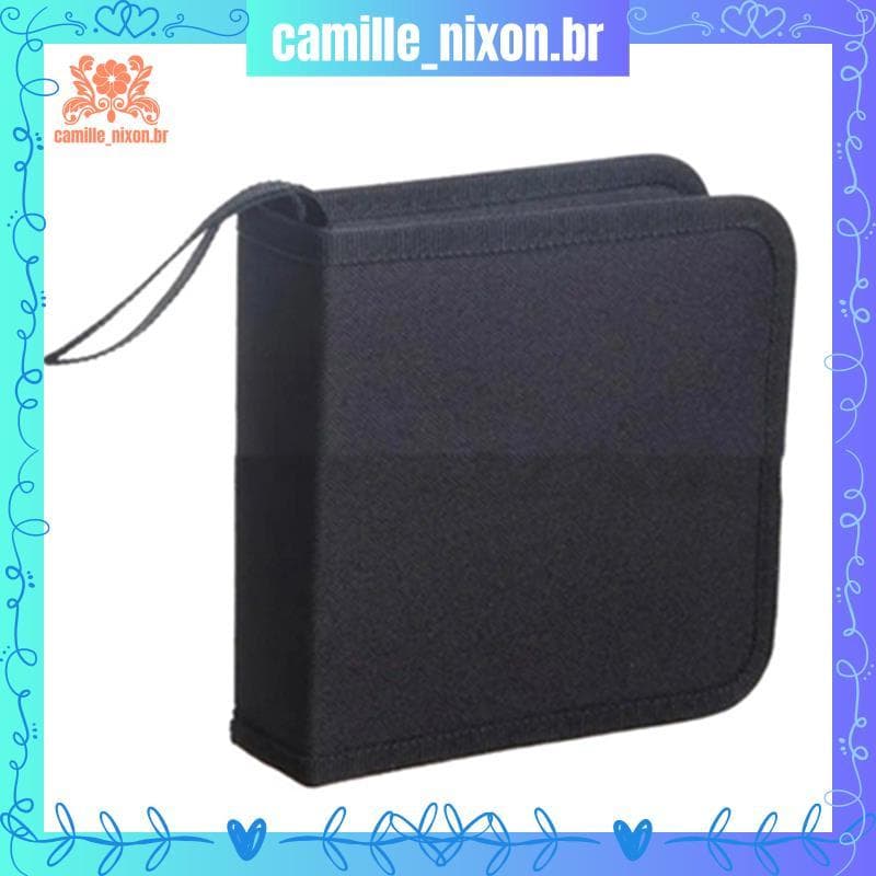 [camille_nixon.br] Estojo Compacto De Armazenamento De 40 Discos Para CD/DVD Organizador Portátil Suporte Protetor Carro