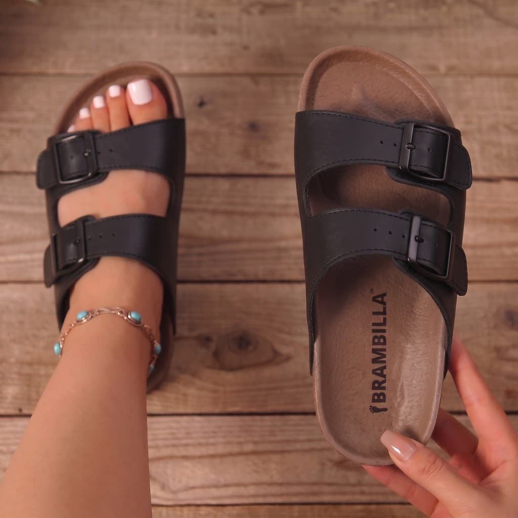 Sandália Feminina Papete Birken Couro Ecológico