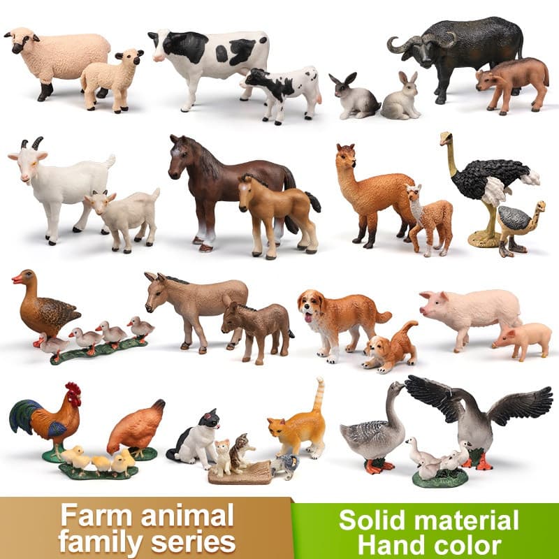 Modelo de Simulação Realista de Animais de Fazenda, Brinquedos de Ovelha, Cão, Ganso, Vaca, Cavalo, Modelo Infantil BOTL