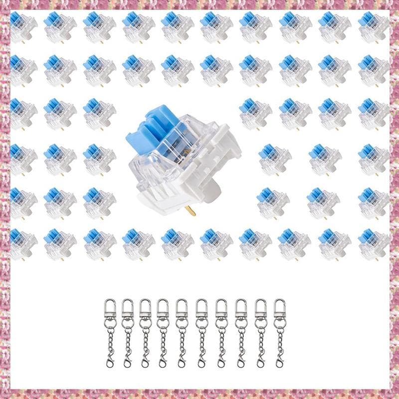 (Zsqa) Clicky Blue Switches Teclado Fidget Toy 50pc Interruptores De