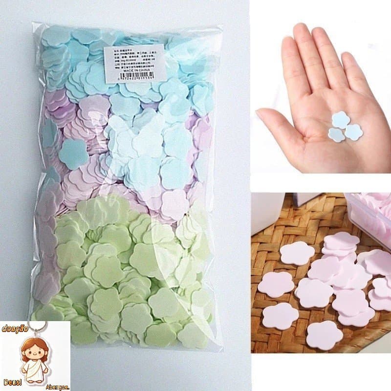 10000pcs sabonete portátil para lavar as mãos/papel descartável com sabão/mini-folhas espumantes externas de aromaterapi